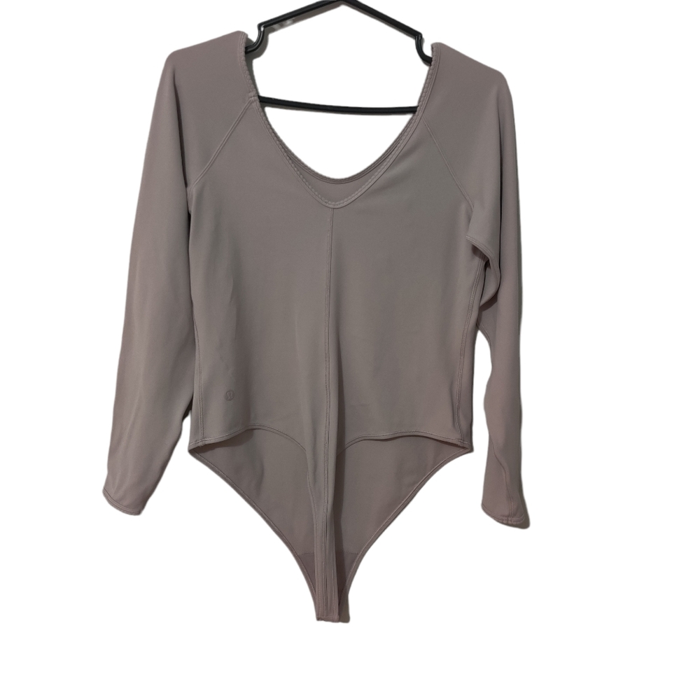 Lululemon Athletica Taupe Long Sleeve Bodysuit